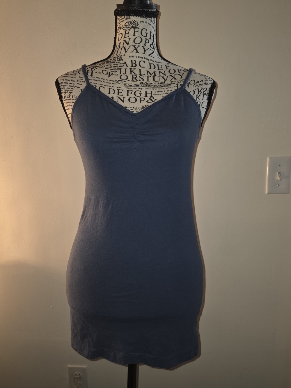 Mudd Navy Blue Ruched Braided Spaghetti Strap Camisole